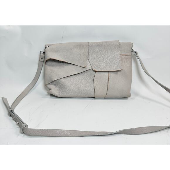 Minimalist COS Crossbody Bag Soft Leather Asymmetrical Flap Design - Picture 1 of 9